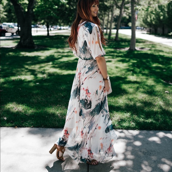 Chicwish | Dresses | Chicwish Paint In Grace Watercolor Maxi Dress |  Poshmark